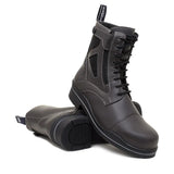 Dark gray leather bareback footwear kentucky storm waterproof ankle boot with black laces and reinforced toe cap