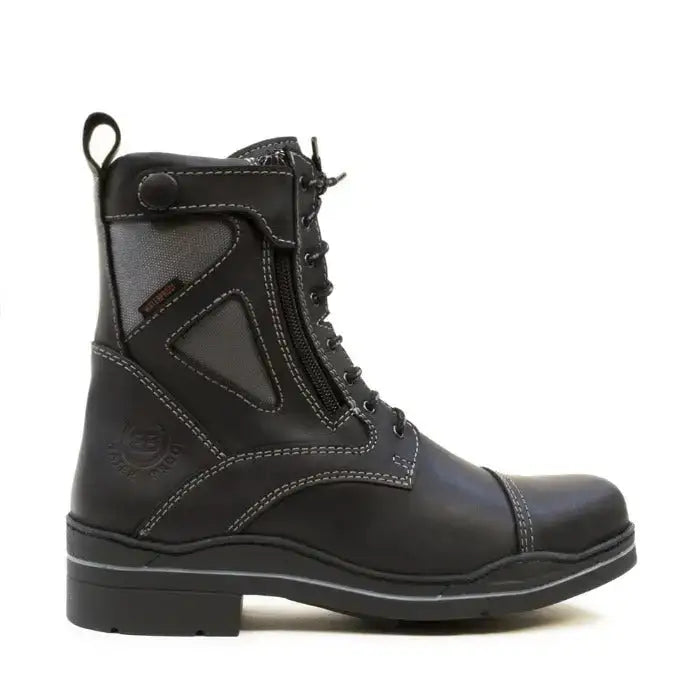 Black leather bareback footwear kentucky storm waterproof jodhpur boots with reinforced panels and side zipper