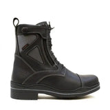 Black leather bareback footwear kentucky storm waterproof jodhpur boots with reinforced panels and side zipper