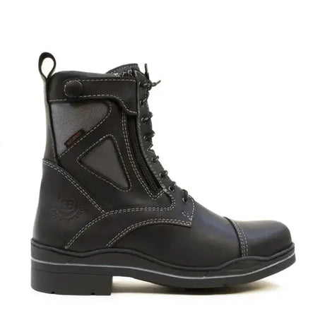 Black leather bareback footwear kentucky storm waterproof jodhpur boots with reinforced panels and side zipper