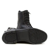 Black leather lace-up bareback footwear kentucky storm waterproof jodhpur boots with rugged rubber sole