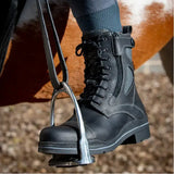 Black bareback footwear kentucky storm waterproof jodhpur boots with leather, reinforced stitching, and side zipper