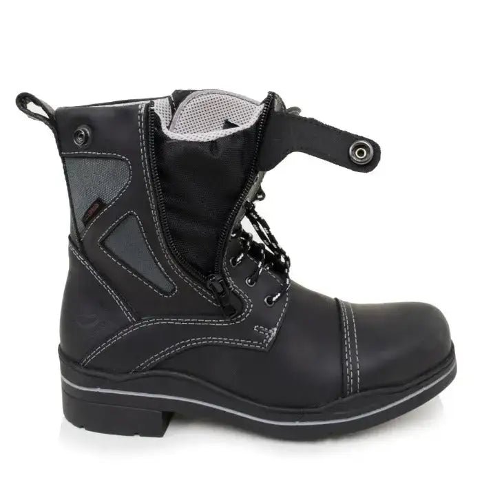 Bareback footwear kentucky storm waterproof black leather jodhpur boots with gray mesh panels and side zipper