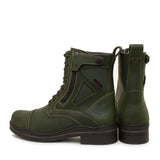 Olive green leather bareback footwear kentucky storm waterproof jodhpur boots with black accents and reinforced stitching