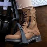 Brown suede bareback footwear kentucky storm waterproof jodhpur boots with dark laces side zipper and rubber sole
