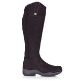 Black suede montana riding boots from bareback footwear with silver button detail and dark grey rubber sole