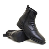 Black leather rio jodhpur boots from bareback footwear rio with stitched detailing and inner side zipper lining