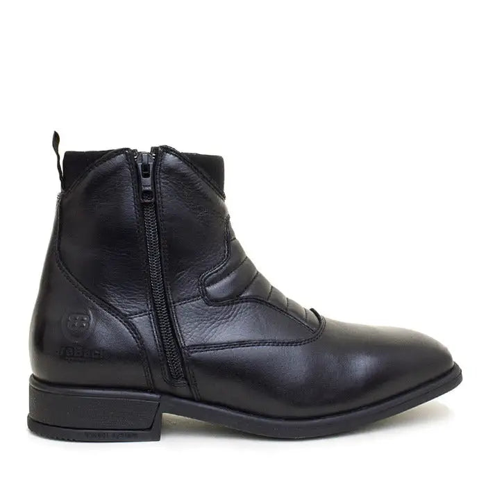 Black leather rio jodhpur boots with side zipper and stitched detailing from bareback footwear rio collection