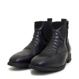 Black leather ankle rio jodhpur boots by bareback footwear rio with quilted detailing and zipper closure and leather lining