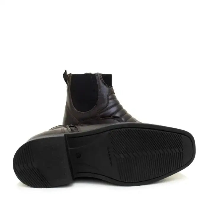 Black leather rio jodhpur boots by bareback footwear rio with elastic side panels and textured rubber sole