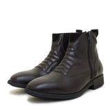 Dark brown leather rio jodhpur boots with quilted detailing and side zipper from bareback footwear rio lining