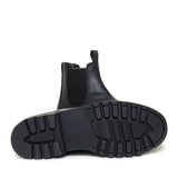 Bareback footwear vancouver storm waterproof boots black leather chelsea boot with elastic panels and arch support