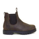 Brown leather bareback footwear vancouver chelsea boot with black sole and elastic panels waterproof boots brown