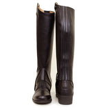 Black leather bareback footwear vaqueros kentucky half chaps with smooth finish and vertical zipper detail