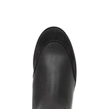 Black leather vermont storm waterproof long riding boot with suede toe cap and stitched detailing from bareback footwear