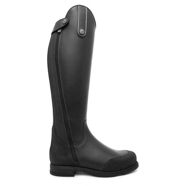 Black leather bareback footwear vermont storm waterproof long riding boot with tall sleek design and silver side zipper