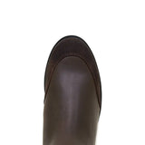 Dark brown leather vermont storm waterproof long riding boot with suede toe cap and stitched detailing from bareback footwear vermont