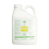 White plastic jug with handle and cap labeled barrier citrus wash featuring pure concentrated citronella oil