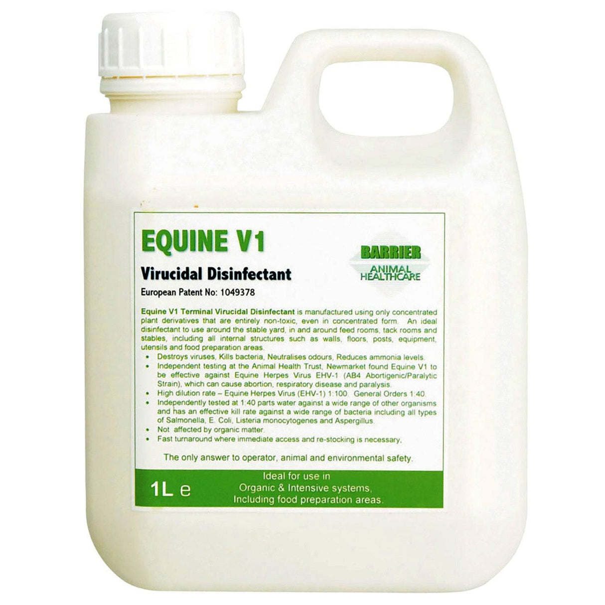 Barrier Equine V1 - Virucidal disinfectant Veterinary Barnstaple Equestrian Supplies