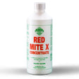 White plastic bottle of barrier red mite x concentrate insecticide for poultry housing targeting red mite control