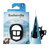 Black baskerville ultra basket dog muzzle size 3 made with a unique patented basket design for secure comfort