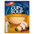 Batchelors cup a soup chicken 81g in blue and orange pack with steaming soup and sliced chicken illustration