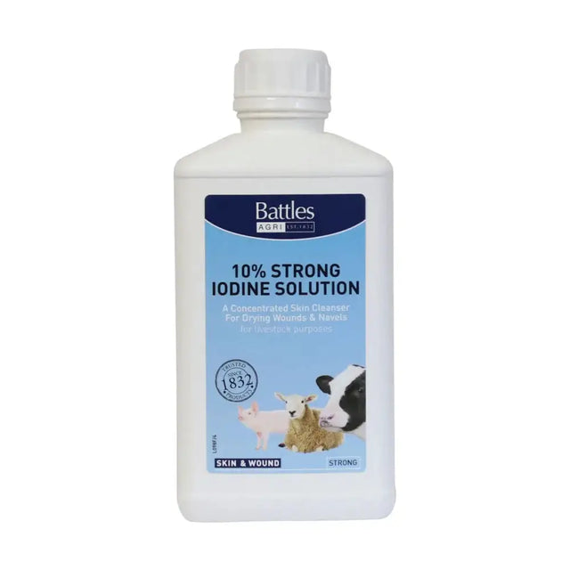 Battles Iodine Solution Disinfectant 500ml Veterinary Barnstaple Equestrian Supplies