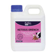 White plastic jug with blue cap and pink battles agri label for battles ketosis drench treating bovine ketosis and pregnancy toxaemia