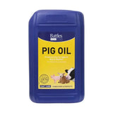 Blue plastic container of battles pig oil skin conditioning oil for coat care in animals