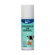 A white aerosol can of battles stockholm tar spray with a teal label featuring livestock and hooves natural branding