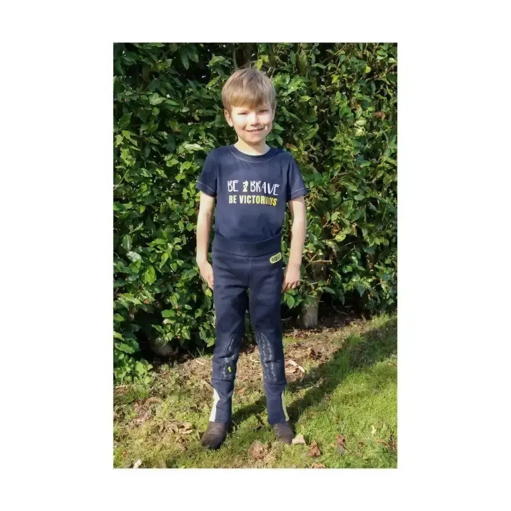 Be Brave Tots Jodhpurs by Little Knight Navy/Yellow 3-4 Years Jodhpurs