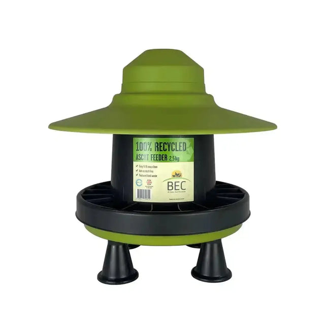 Bec Ascot Feeder Outdoor Recycled 2.5kg Black/Green Poultry Feeders