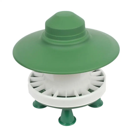 Green plastic garden insect trap with white fan and feet featured with bec ascot outdoor free range chicken feeder legs