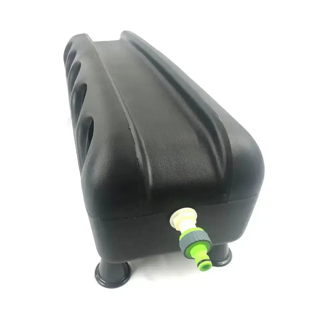 Black plastic Bec automatic duck drinker with green and white spigot and large access holes for easy cleaning