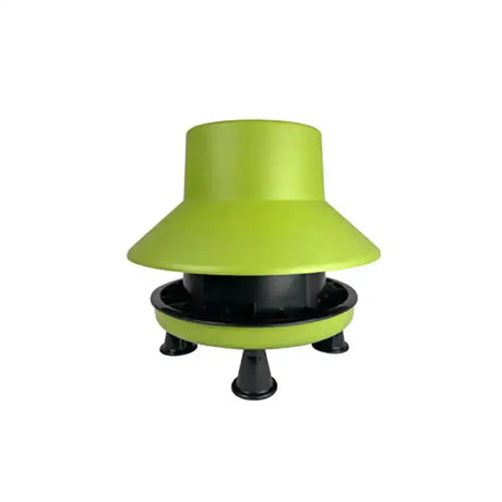 Bright lime green bec blenheim feeder outdoor made of recycled plastic with a wide shallow bowl and black base feet durable mid-sized feeder