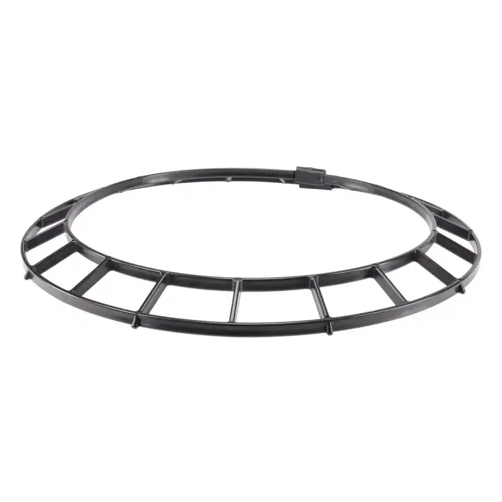 Black plastic circular bec king feeder saver ring with slatted design for garden feeders protection