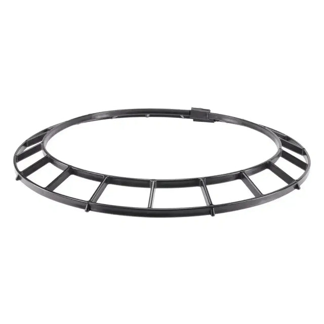 Black plastic circular bec king feeder saver ring with slatted design for garden feeders protection