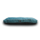 Teal beddies waterproof mattress dog bed with black base and white stitching offers durable waterproof mattress dog comfort