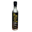 A sleek silver bottle of bell and loxton garlic rapeseed oil 500ml with black cap and yellow floral label featuring seed oil hemp design