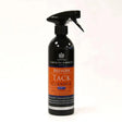 Black belvoir tack cleaner spray bottle with orange label for ingrained grease and rot stitching care 500ml