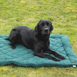 Teal quilted fleece dog bed from benji and flo essential fleece line perfect for comfy pet naps