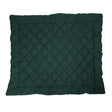 Dark green quilted benji & flo essential fleece dog bed with diamond pattern and soft plush texture for pets