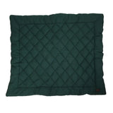 Dark green quilted fleece dog bed with diamond pattern and plush texture from benji & flo essential fleece line