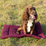 Benji and flo luxury fleece deep purple quilted fleece dog bed with soft fabric for cozy pets