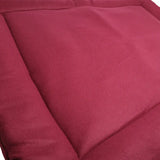 A plush deep red fleece dog bed cushion from benji & flo luxury fleece with soft textured fabric and stitched seams