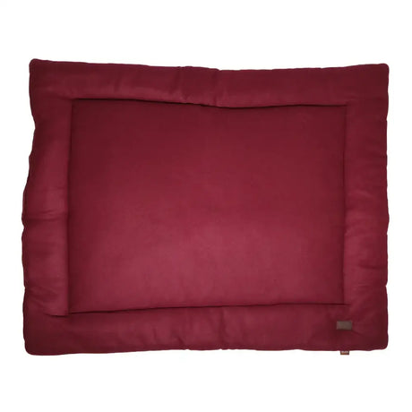 Benji & flo luxury fleece dog bed in deep red with plush cushioned interior and neat stitched edges for cozy comfort