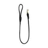 Black leather benji and flo superior rolled dog lead with gold toned metal clasp made from superior rolled leather