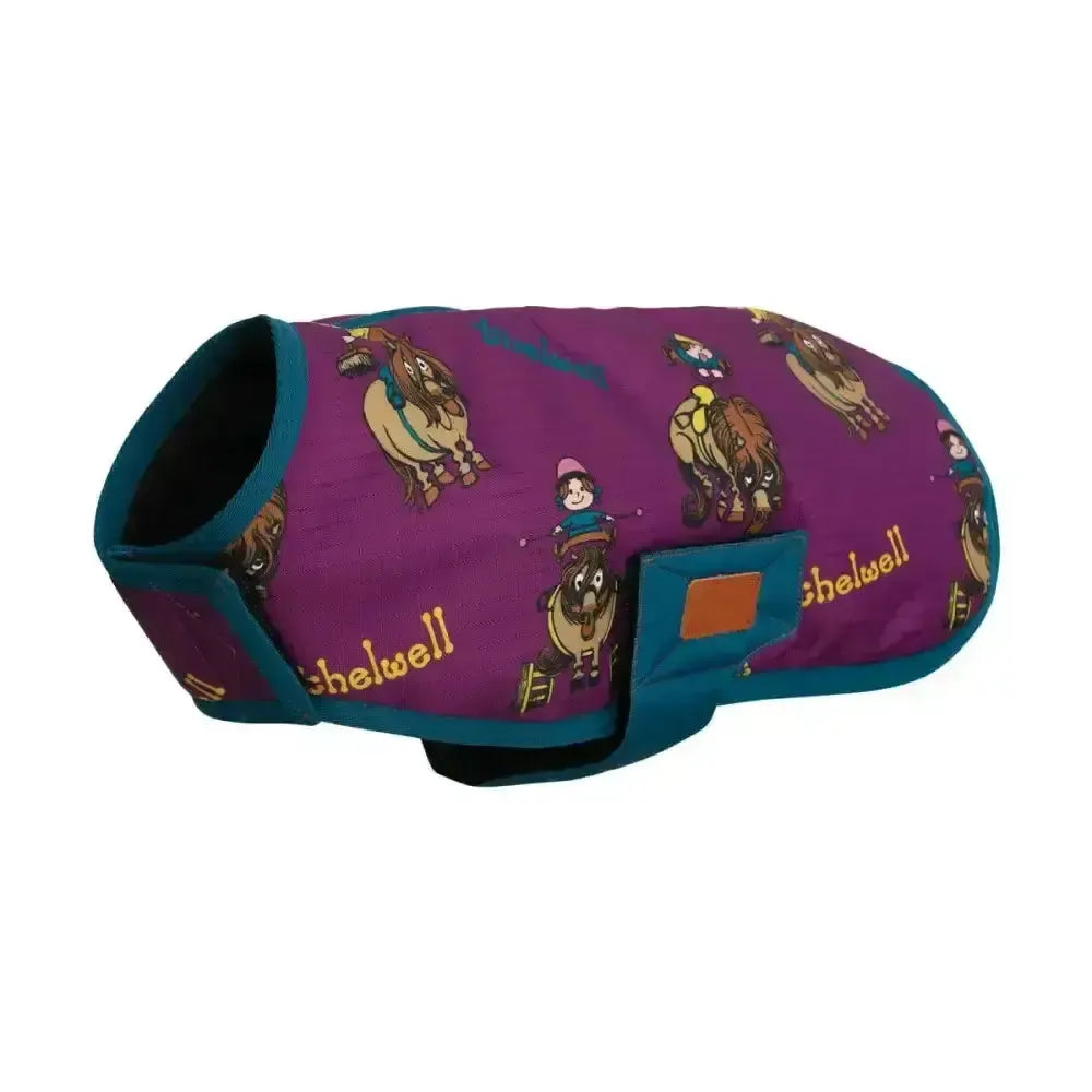 Benji & Flo Thelwell Collection Pony Friends Dog Coat Imperial Purple/Pacific Blue XXX Small Dog Coat