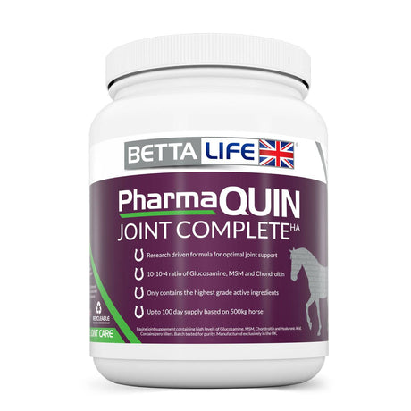 BettaLife PharmaQuin Joint CompleteHA Equine Horse Supplements 400G Barnstaple Equestrian Supplies