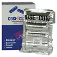 Silver foil packet of bimeda coseicure cattle bolus with black print and a white sticker showing lot number and expiry date